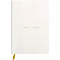 Clairefontaine 3x Flying Spirit, Notizbuch A5 mit Fadenbindung und glattem Ledereinband, weiß, 90 Blatt 90g liniert - Weiß 104946C