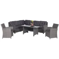 Garden Impressions Hohe Dining Poly Rattan Lounge Aboyne inkl. Zwei Sesseln und einem Hocker