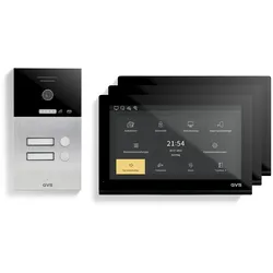 GVS - 2-Familienhaus IP Video Türsprechanlage AVS5513U - Mit 3x10 Zoll Monitor, App, HD-Kamera & Türöffner Funktion
