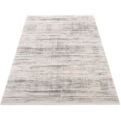 Teppich MACHALKE "fade out" Gr. 3, grau, B:120cm H:8mm L:180cm, Kunstfaser, Viskose, Teppiche, Design Teppich, 3D-Optik, Hoch-Tief-Struktur, Wohnzimmer