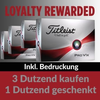 3 Dz Titleist Pro V1x kaufen +1 Dz kostenlos inkl Bedruckung