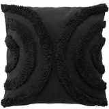 Douceur d'intérieur Zita Kissen, mit abziehbarem Bezug (40 x 40 cm, Schwarz, getuftetes Polycotton