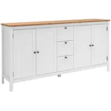 EFFEZETA Sideboard 180 x 90 x 40 cm weiß