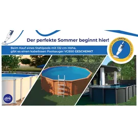 Gre Stahlwandbecken Atlantis Set 610 x 375 x 132 cm weiß