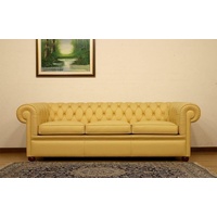 JVmoebel Chesterfield-Sofa, Design Chesterfield Sofa 3-Sitzer Gelb Couch gelb