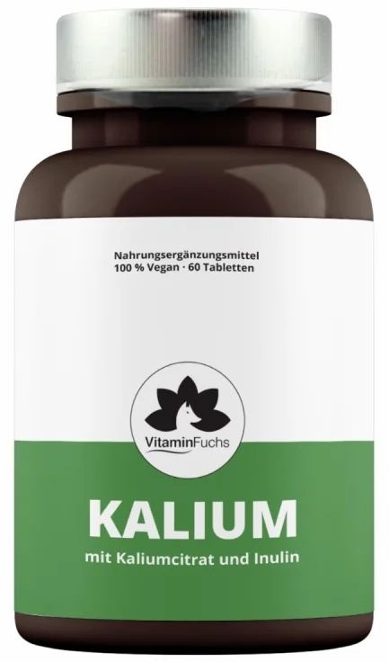 Kalium Retard Tabletten - Kaliumcitrat mit Inulin 1000mg je Tablette VitaminFuchs Retard-Tabletten 60 St