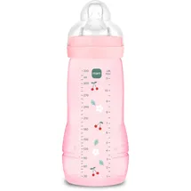 MAM Easy-Active-Babyflasche 330 ml, MAM Babyflasche für aktive Babys, ergonomisch und praktisch, Babyzubehör 4+ Monate zum Stillen mit Sauger Größe 3 flach und symmetrisch, rosa