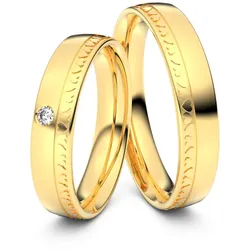 Trauringe Herzkranz 585er Gelbgold - 6052