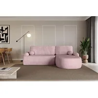 ALTDECOR Ecksofa mit Schlaffunktion und Bettkasten Corner Sofa Bett Eckcouch Couch L-Form Schlafcouch Ausziehbar Wohnlandschaft Schlafsofa Cauchsof... - Rosa