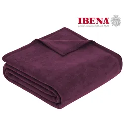 Wohndecke IBENA "Luxus", lila (violett), B:150cm L:200cm, Baumwolle, Kunstfaser, Wohndecken, verschiedene Größen, unifarbenes Design, Kuscheldecke