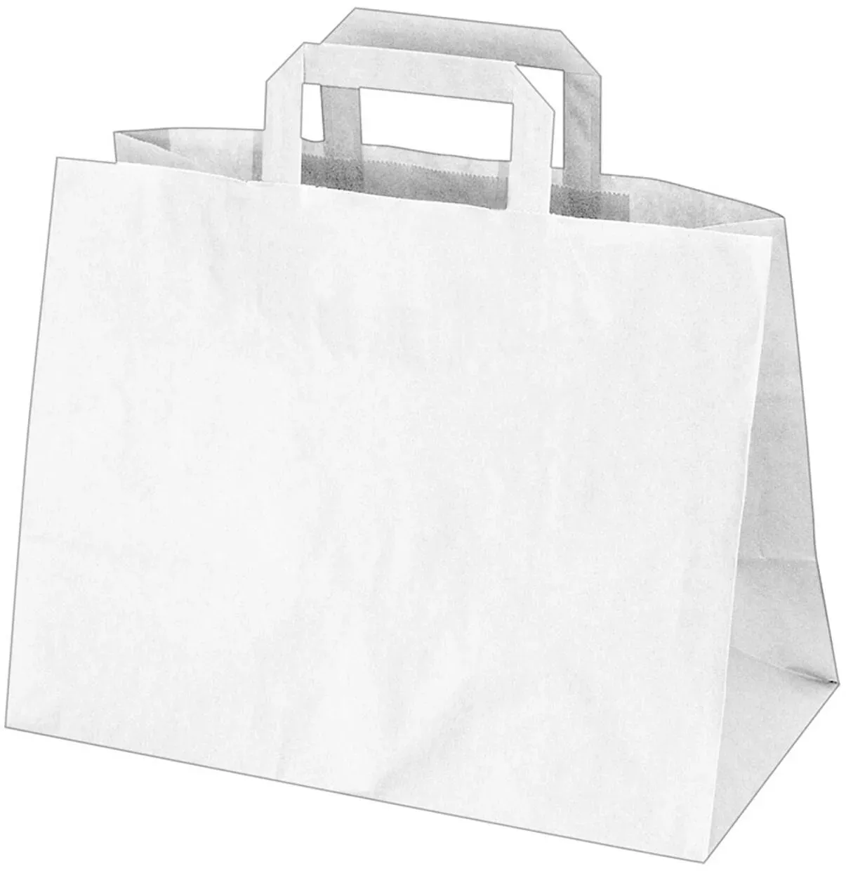 Papiertragetaschen 27 x 32 x 16 cm mit EAN-Code weiss,  50 Stk.