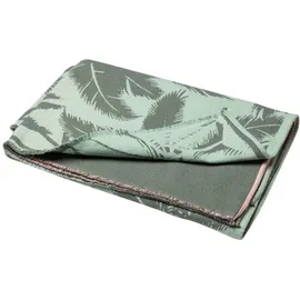 David Fussenegger Wohndecke Bett Divan Überwurf Nova 'Palmen' 145 x 220 cm Grün/Rosa