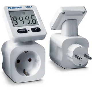 Peaktech 9034 Energiekostenmessgerät, Strommessgerät/Strommesser 0,1W Auflösung mit drehbarer Anzeige