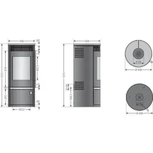 Oranier Rota Top 2.0 Stahl schwarz/Kalkstein bianco