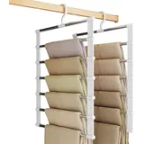 Set Mit 2 Hosenbügeln – Platzsparend Rutschfest – Faltbar – Für Hosen, Jeans, Röcke, Schals, Handtücher Und Krawatten