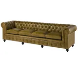 Massivmoebel24 Couch Leder 4-Sitzer Grün