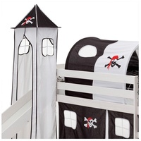 Vorhang MAX, IDIMEX, Spielturm für Bett mit Rutsche Kinder Hochbett Spielbett schwarz/weiss schwarz|weiß