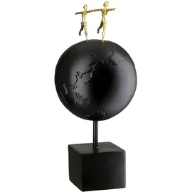 Gilde Skulptur Around the World schwarz, matt, metallische Optik, Erde & Paar, 34 cm hoch