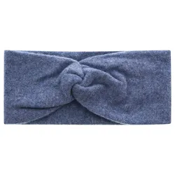 Stirnband ZWILLINGSHERZ blau (jeans) Damen Mützen Knoten vorn, Cashmere, Feinstrick