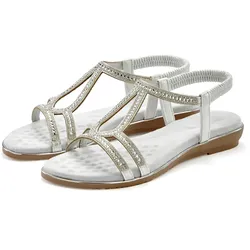 Vivance Sandale »Sandalette, Sommerschuh, «, mit Glitzer Verzierungen und elastischen Riemchen Vivance silberfarben 38