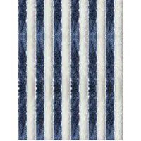 Arsvita Flauschvorhang 90x220 Unistreifen dunkelblau - weiß