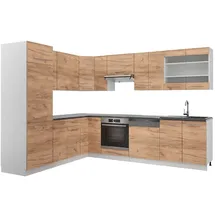 Vicco Winkelküche Fame-Line L-Form 287 cm Eiche/Weiß