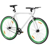 vidaXL Fahrrad mit Festem Gang Weiß und Grün 700c 59 cm