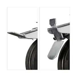 Relaxdays Schwerlastrollen 4er Set, Rot,Schwarz,Silber