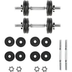 Kurzhantel mit gewinde sg02 HMS SCHWARZ|silber 2x7 kg