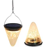 Solar Laterne für Außen,Solar Garten Laterne Warmweiß Solarleuchte Wasserdicht Dekoration für Weihnachten Allerheiligen Party