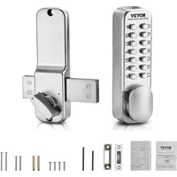 Vevor mechanisches schlüsselloses Türschloss mit einseitiger Tastatur (14 Tasten) Silber 35-65 mm