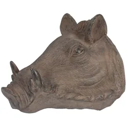 Wildschweinkopf Wanddekoration Antik-Braun Polyresin