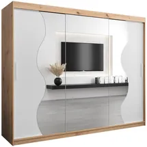 abiks möbel Schwebetürenschrank MADRYT 250 x 200 x 62 cm Weiß