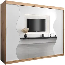 abiks möbel Schwebetürenschrank MADRYT 250 x 200 x 62 cm Weiß