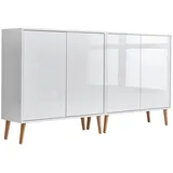 BMG Möbel Sideboard Mailand Set 2 Weiß/