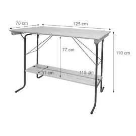 Mendler Stehtisch HWC-L67, Biergartentisch Biertisch Bierzelttisch Campingtisch, klappbar Metall Kiefer Holz 110x125x70cm FSC®