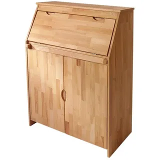 OTTO home Sekretär Luzern, Schreibtisch, kompakter Home-Office-Tisch, Massivholz, Breite 83 cm beige