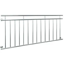 ECD Germany Französischer Balkon Fenstergitter Geländer Edelstahl Stabgeländer 184 x 90 cm