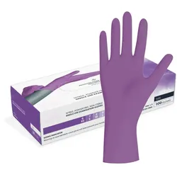 Herrmann Nitrilhandschuhe Violett Gr. S | 100 Stück | Latexfreie Einweghandschuhe in Spenderbox | Perfekt für Kosmetik & Lebensmittelhygiene