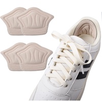 Olukssck 2 Paar Fersenpolster für zu große Schuhe, Selbstklebend Fersenschutz Schwamm Fersenhalter, Fußpflege Fersenkissen zuschneidbar, Khaki(10 mm)