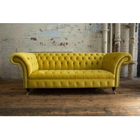 JVmoebel Chesterfield-Sofa Gelbe Chesterfield Couch luxus Dreisitzer Polstermöbel Neu, Made in Europe gelb