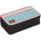 befüllt 20-teilig / School Triple Pencil Case Unique Rose/Blue/Black