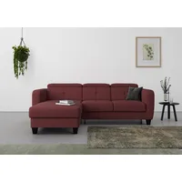 sit&more Ecksofa »Belluci L-Form«, inklusive Federkern, wahlweise mit Bettfunktion und Bettkasten, lila