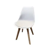 HTI-Living Esszimmerstuhl Stuhl Atlanta PU Muster (Stück, 1 St), Esszimmerstuhl Kunststoffschale Kunstlederbezug Holzfüße weiß