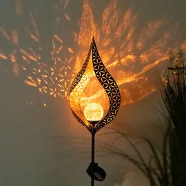 ETC Shop LED Solarleuchte mit Erdspieß & Lichteffect 90 cm 2er Set