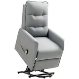 Homcom Fernsehsessel mit Aufstehhilfe Elektrisch, Relaxsessel mit Liegefunktion, TV-Sessel mit Fernbedienung, Seitentasche, Taschenfeder und