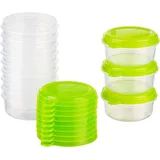 MiraHome Vorratsdosen Set 12x 0,125L rund grün – Perfekt zur Aufbewahrung & Organisation für Lebensmittel – Vorratsdosen mit Deckel Luftdicht – Gefrierdosen für Mealprep & Küche – Austrian Quality