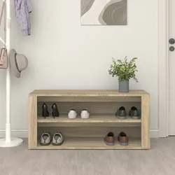 vidaXL Schuhregal Sonoma-Eiche 100x35x45 cm Holzwerkstoff