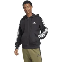 adidas Essentials 3-Streifen Fleece Reißverschlusspullover Black / White 2XL