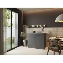 Respekta Spülenschrank 100 cm Grau Matt